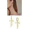 1 Pair Bowknot Brass Micro Pave Clear Cubic Zirconia Hoop Earrings for Women EJEW-SZ0002-04G-7