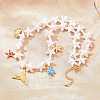 Ocean Brass Pave Cubic Zirconia and Enamel Sea Animals Pendant Necklaces KK-CBA4547-03C-G-1