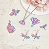 24Pcs 6 Styles 201 Stainless Steel Filigree Big Pendants STAS-UN0023-16-3