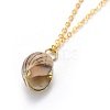Electroplate Spiral Shell Pendants Necklaces and Dangle Earrings Jewelry Sets SJEW-JS01016-6