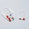 Imitation Jade Faceted Glass Beads Stretch Bracelets BJEW-JB05839-1