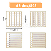 4Pcs 4 Style Wood Mini Calendar Square DIY-WH0504-134-2