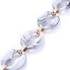 Handmade Imitation Gemstone Style Acrylic Oval Link Chains AJEW-JB00625-05-1