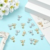 4Pcs 2 Colors Brass Micro Pave Cubic Zirconia Pendants KK-YW0004-42-4