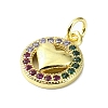 Brass Micro Pave Colorful Cubic Zirconia Pendants KK-H475-14G-06-2