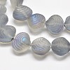 Frosted Electroplate Glass Shell Beads Strands EGLA-M002-B03-1