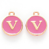 Golden Plated Alloy Enamel Charms X-ENAM-S118-08V-1