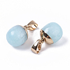 Top Golden Plated Natural White Jade Pendants G-T131-03P-3