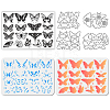 4Pcs Butterfly Carbon Steel Cutting Dies Stencils with PET Hollow Out Drawing Painting Stencils Sets & 1Pc PVC Plastic Stamps DIY-GL0004-149-8