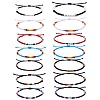 14Pcs 14 Style Glass Seed & 303 Stainless Steel Braided Bead Bracelets and Anklets Set SJEW-SW00003-07-1