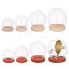 8 Sets 8 Style Round Glass Dome Cover AJEW-PH0004-87-1