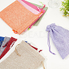 10Pcs 10 Colors Rectangle Burlap Packing Pouches ABAG-SP0001-50-3