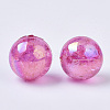AB Color Transparent Crackle Round Acrylic Beads X-CACR-S006-06-2