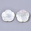 2-Hole White Shell Mother of Pearl Shell Buttons SSHEL-R049-06-2