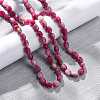 Natural Dyed Malaysia Jade Tumble Stone Nuggets Beaded Long Necklaces for Women NJEW-F340-A04-3