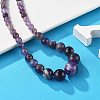 Natural Amethyst Graduated Beads Necklaces and Bracelets Jewelry Sets SJEW-L132-01-2