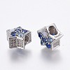 (Holiday Stock-Up Sale)Brass Micro Pave Cubic Zirconia European Beads OPDL-P001-10-2