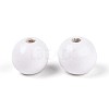 Spray Painted Round Natural Schima Wood Beads WOOD-A018-8mm-30-3