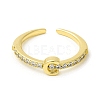 Clear Cubic Zirconia Initial Letter Open Cuff Ring RJEW-H120-09G-C-2