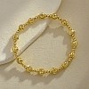 Brass Round Beaded Stretch Bracelets for Women Men LS-BJEW-Z129-01G-1