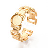 Rectangle 304 Stainless Steel Cuff Ring Components STAS-T066-01G-1