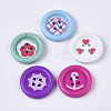 4-Hole Spray Painted Maple Wood Buttons BUTT-T006-017-1