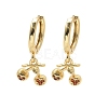 Brass Cubic Zirconia Hoop Earrings EJEW-Q015-01G-B-2