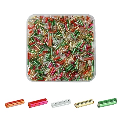 50G 5 Styles Christmas Theme Transparent Colours Glass Seed Beads SEED-YW0002-62C-1