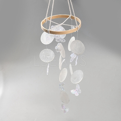 Dyed Natural Shell Slices Wind Chimes HJEW-WH20010-13C-1