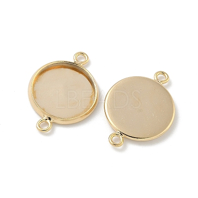 Flat Round Brass Connector Cabochon Settings KK-K414-13D-G-1
