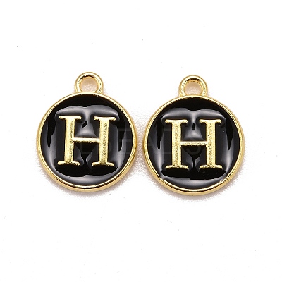 Golden Plated Alloy Charms LS-ENAM-S118-02H-1