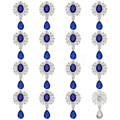 16Pcs Alloy Rhinestone Cabochons FIND-FG0004-26B-1