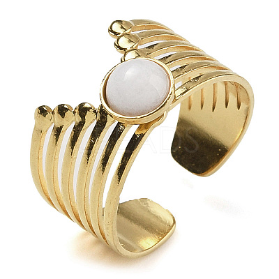 Natural White Jade Finger Rings RJEW-U027-02G-05-1