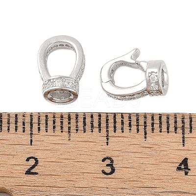 925 Sterling Silver Micro Pave Clear Cubic Zirconia Fold Over Clasps STER-U004-02P-1