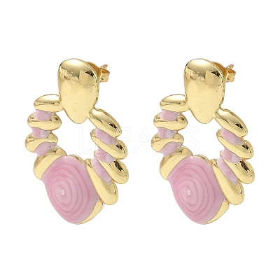 304 Stainless Steel Enamel Stud Earrings SA-CBA46AF-09G-1