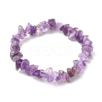 Chip Gemstone Stretch Beaded Bracelets for Kids BJEW-JB06305-1