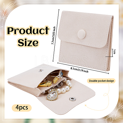 Microfiber Jewelry Flap Pouches ABAG-WH0032-121A-1