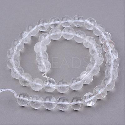 Natural Quartz Crystal Beads Strands G-Q462-6mm-32-1
