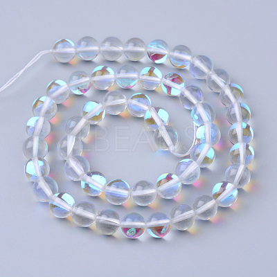 Synthetic Moonstone Beads Strands G-R375-12mm-B13-1