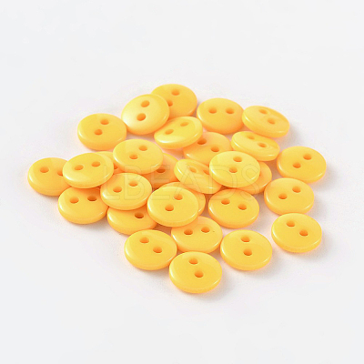 2-Hole Flat Round Resin Sewing Buttons for Costume Design BUTT-E119-36L-04-1