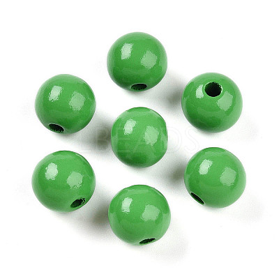 Painted Natural Wood Beads WOOD-A018-16mm-07-1