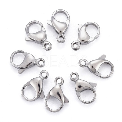 Tarnish Resistant 304 Stainless Steel Lobster Claw Clasps STAS-AB13-1