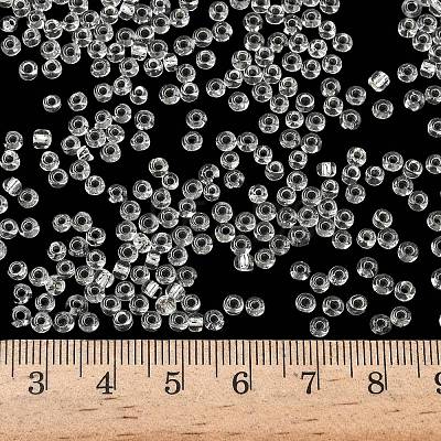 8/0 Transparent Glass Round Seed Beads X-SEED-J010-F8-21-1