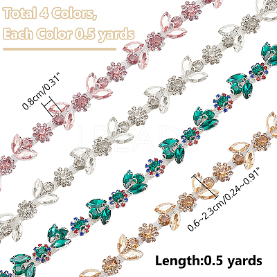 1.8M 4 Colors Iron Rhinestone Strass Chains CH-WR0001-04-1