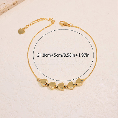 Elegant Brass Heart Beaded Anklets for Women SJ8004-1