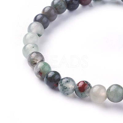 Natural African Bloodstone Beads Stretch Bracelets BJEW-F380-01-A01-1