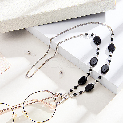 Acrylic Oval Beads Eyeglass Chains AJEW-CN0006-71B-1