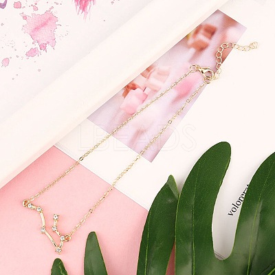 Twelve Constellation Alloy Crystal Rhinestone Link Chain Anklets for Women FS-WG97E4C-03-1