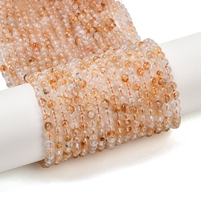 Heated Natural Citrine Bead Strands G-P466-01D-01-1