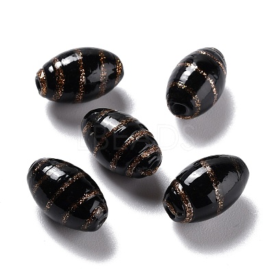 Handmade Gold Sand Lampwork Beads LAMP-F020-35D-1